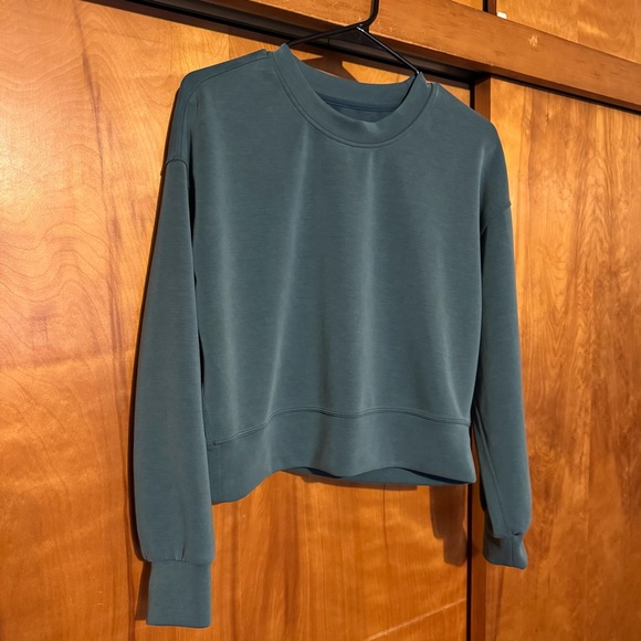 Lululemon Perfectly Oversized Cropped Crew *Softstreme Green Jasper - Picture 4 of 9